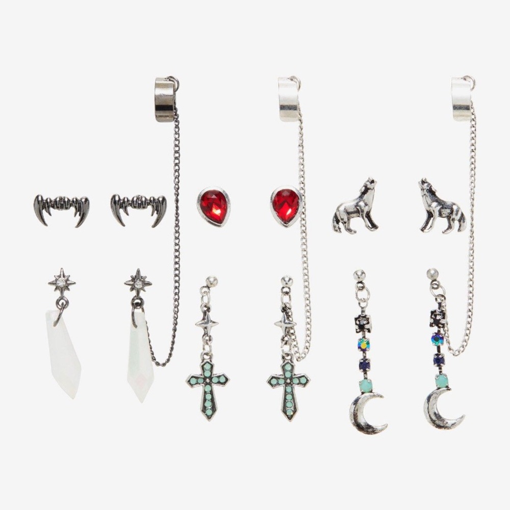 Vampire Werewolf Wolf Cuff Earring Set Hot‎ Topic